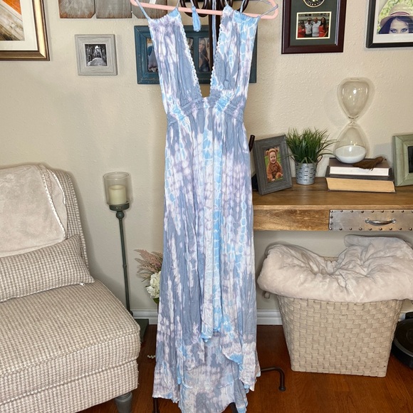 Raviya | Blue Tie Dye Swim Beach Coverup Maxi Dress Size XL - Picture 2 of 13